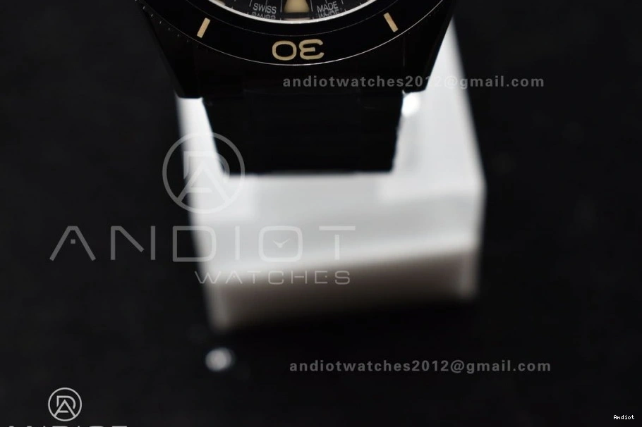 A8912 300 Dial Best Super Black Seamaster Clone Heritage Edition on SS 1:1 Bracelet VSF 1230